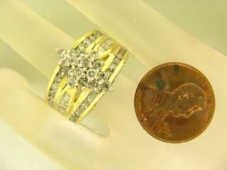 SIGNED 10K YELLOW GOLD 2.5+ CARAT GENUINE DIAMOND RING size 5 1/2 