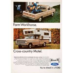  1967 Ad Ford Pickup Truck Camper Special Twin I Beam 