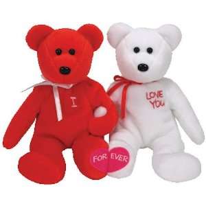  TY Beanie Babies   I LOVE YOU the Bears (set of 2) Toys 