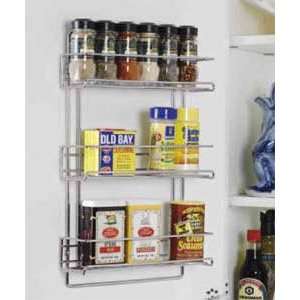 Organize It All 3 Tier Wall Mounted Spice Rack, Chrome 1812  